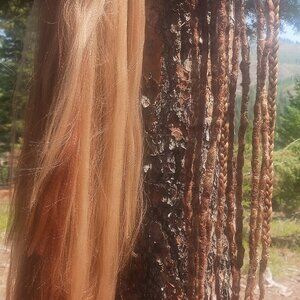 Medium Blonde/Brown Highlighted Dreadlocks Set of 10